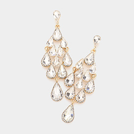 Glass Crystal Chandelier Evening Earrings