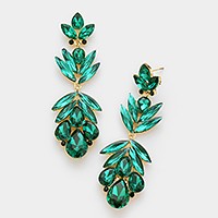 Glass crystal petal statement evening earrings