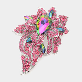 Floral Crystal Pave Bouquet Brooch / Pendant