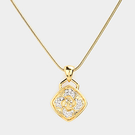 Rhinestone embellished pendant necklace