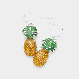 Antique Metal Lacquered Pineapple earrings