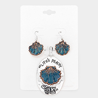 Life's peachy at the beach shell pendant set