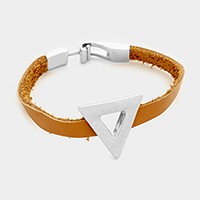 Geo hoop & faux leather bracelet