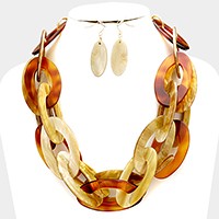 Celluloid Acetate Link Necklace