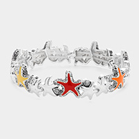 Lacquered starfish stretch bracelet