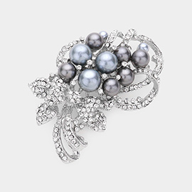 Pearl Embellished Bouquet Pin Brooch