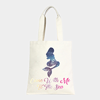 Mermaid _ Cotton canvas eco shopper bag