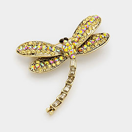 Stone Pave Dragonfly Pin Brooch