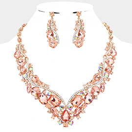 Glass Crystal Evening Necklace
