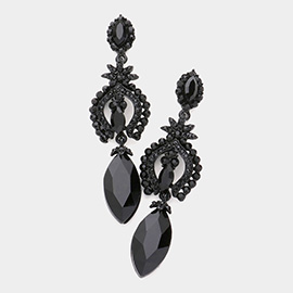 Marquise glass crystal earrings
