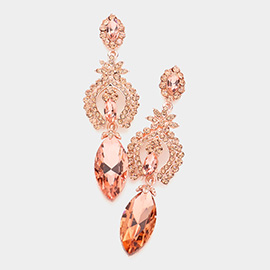 Marquise Glass Crystal Dangle Evening Earrings