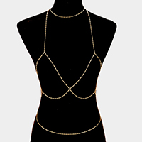 Bra outline body chain necklace