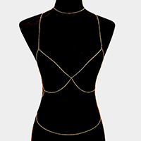 Bra outline body chain necklace