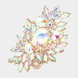 Glass Crystal Bouquet Pin Brooch