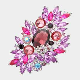 Glass Crystal Bouquet Pin Brooch