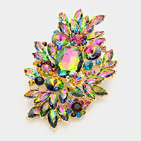 Glass Crystal Bouquet Pin Brooch