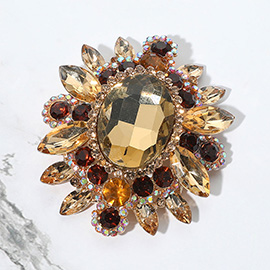 Oval Center Stone Pin Brooch 