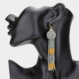 Beaded Tassel Drop Earrings