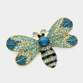 Rhinestone Honey Bumble Bee Pin Brooch