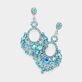 Marquise Crystal Chandelier Statement Evening Earrings