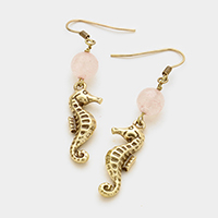 Seahorse Bead Dangle Earrings