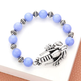 Lobster beaded stretch bracelet