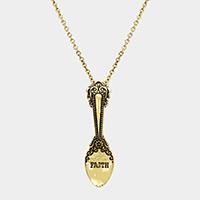 FAITH _ Classic Pattern Spoon Pendant Necklace