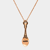 BRAVE _ Classic Pattern Spoon Pendant Necklace