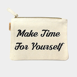 Make Time For Yourself Message Cotton Canvas Eco Pouch Bag