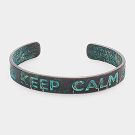Keep Calm Message Metal Cuff Bracelet