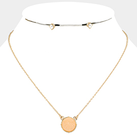 Druzy Stone Pendant Necklace