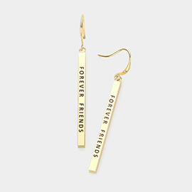 Forever Message Metal Bar Dangle Earrings