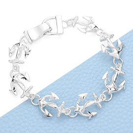 Nautical Anchor Link Magnetic Bracelet