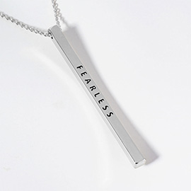 FEARLESS Brass Metal Bar Pendant Necklace