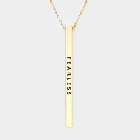 Fearless Metal Bar Pendant Necklace