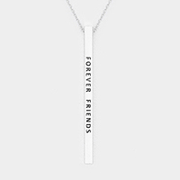 Forever Friends Metal Bar Pendant Necklace