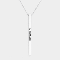 Mermaid Metal Bar Pendant Necklace