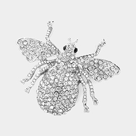 Crystal Rhinestone Pave Bug Pin Brooch