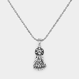 Metal Buddha Pendant Necklace