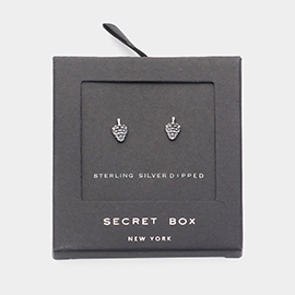 Secret Box_Sterling Silver Dipped Strawberry Stud Earrings