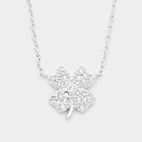 Cubic Zirconia Clover Pendant Necklace