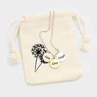 Live Love Laugh _ Triple Disc Pendant Necklace Gift Bag Set