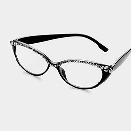 Crystal Detail Semi Cat Eyes Reading Glasses
