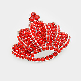 Crown Crystal Rhinestone Pave Pin Brooch