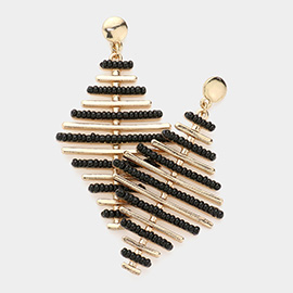 Geometric Bead Accented Earrings