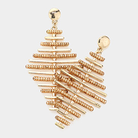 Geometric Bead Accented Earrings