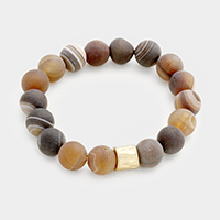 Semi precious stone beaded stretch bracelet