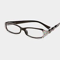 Crystal Detail Rectangular Reading Glasses