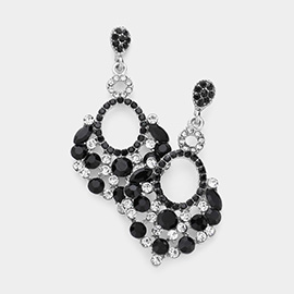 Marquise Crystal Chandelier Statement Evening Earrings