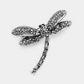 Stone Pave Dragonfly Pin Brooch